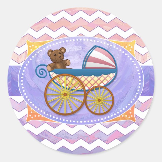 Pink und Stinky Baby Stuff Runder Aufkleber (Vorderseite)