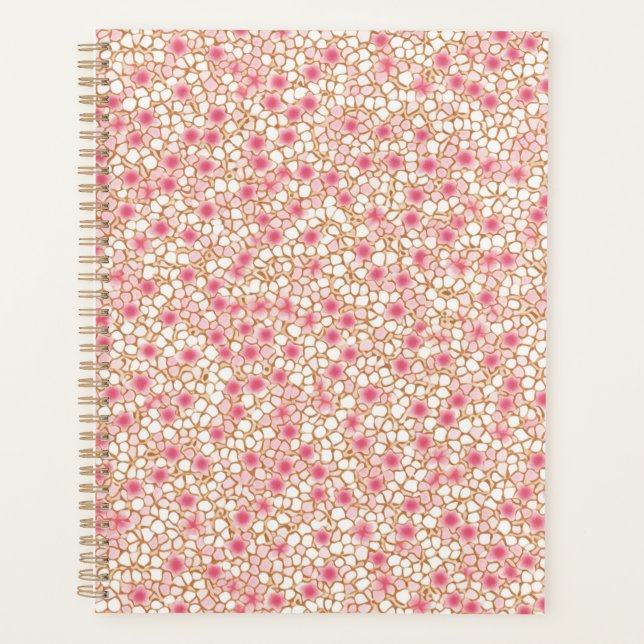 Pink und Weiß Blossom Chiyogami-Planer Planer (Vorderseite)