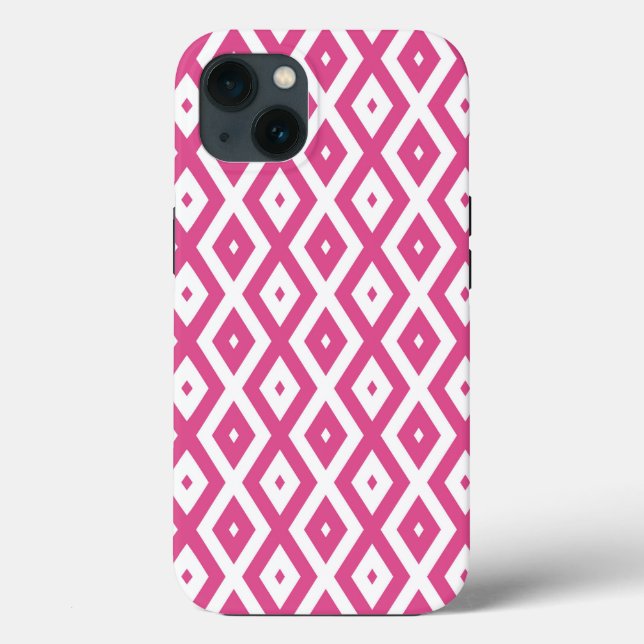 Pink und weiß Diamant Muster Case-Mate iPhone ca. Hülle (Rückseite)