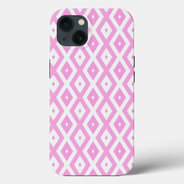 Pink und weiß Diamant Muster Case-Mate iPhone ca. Hülle (Rückseite)