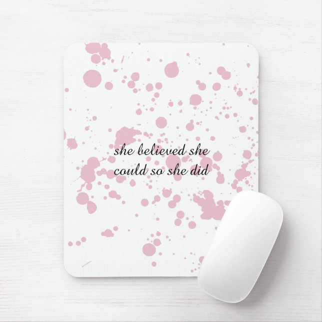 Pink und weiß Minimalistische Inspiration Mouse Pa Mousepad (Mit Mouse)