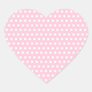 Pink und Weiß Polka Dot Muster. Spotty. Herz-Aufkleber
