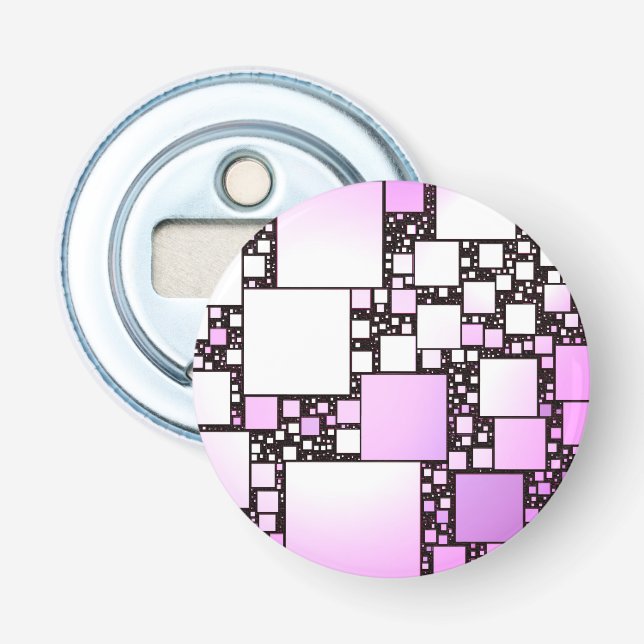 Pink und Weiß Square Tanzabende Flaschenöffner (Vorderseite)