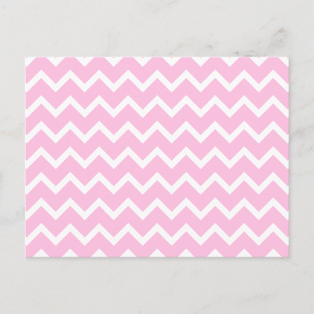 Pink und weiß Zigzag Muster. Postkarte (Vorderseite)