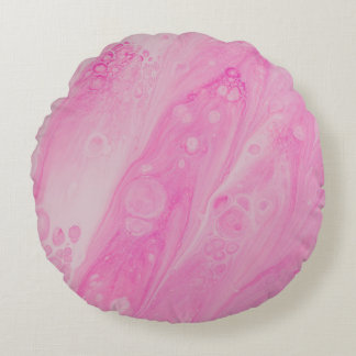 PINK UND WEISSE FLORALTEXTILE RUNDES KISSEN