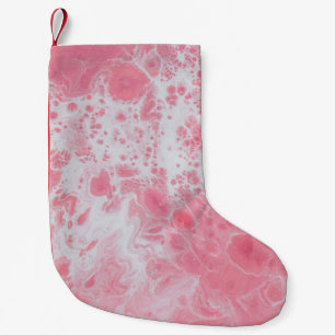 PINK UND WEISSE FLÜSSIGKEIT ABSTRAKTE BILDUNG KLEINER WEIHNACHTSSTRUMPF