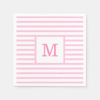 Pink und weiße Streifen für Baby-Monogramm