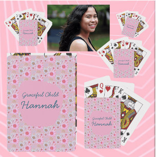 Pink und White Daisy Mustermalerei für jedes Land Spielkarten