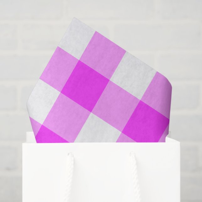 Pink und White Gingham Muster - Gewebe Seidenpapier (Geschenktüte)
