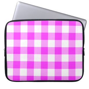 Pink und White Gingham Muster Laptopschutzhülle