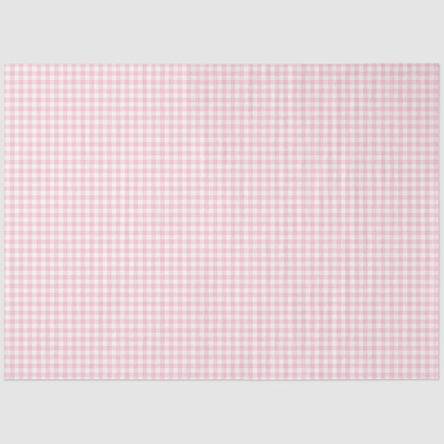 Pink und White Gingham Musterteppichpapier Seidenpapier (Vorderseite)