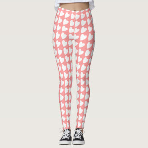 Pink und White Heart Pattern Girly Leggings