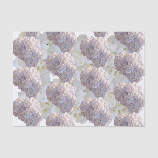 Pink und White Hydrangea Tissue Paper Seidenpapier (Vorderseite)