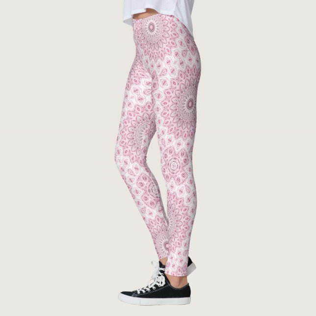Pink und White Mandala Muster Leggings (Links)