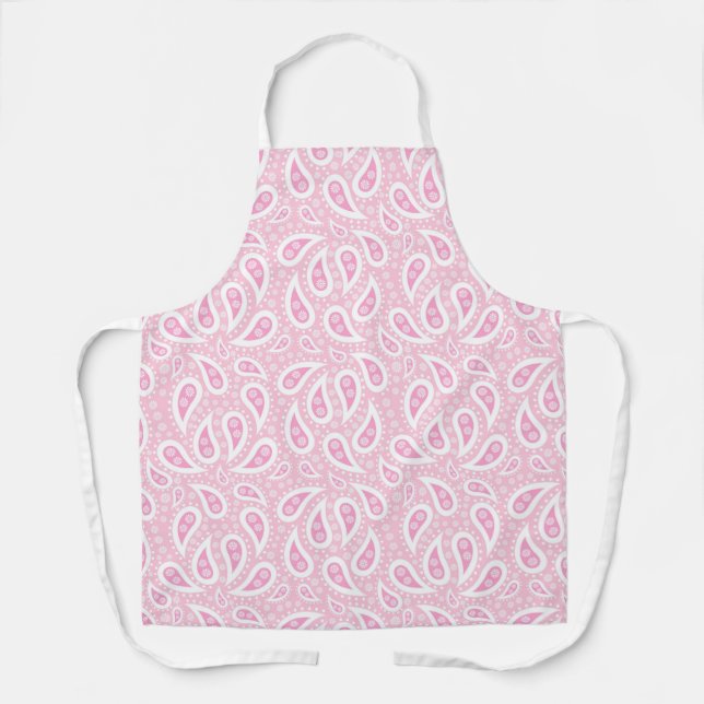 Pink und White Paisley Girly Girly Girl Schürze (Vorderseite)