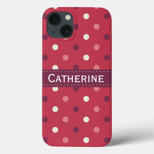 Pink und White Polka Dot Muster Case-Mate iPhone Hülle (Rückseite)