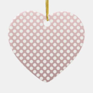 Pink und White Polka Dot Muster Keramikornament