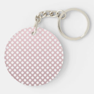 Pink und White Polka Dot Muster Schlüsselanhänger