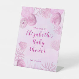 Pink Under The Sea Baby Shower Welcome  Sockelschild