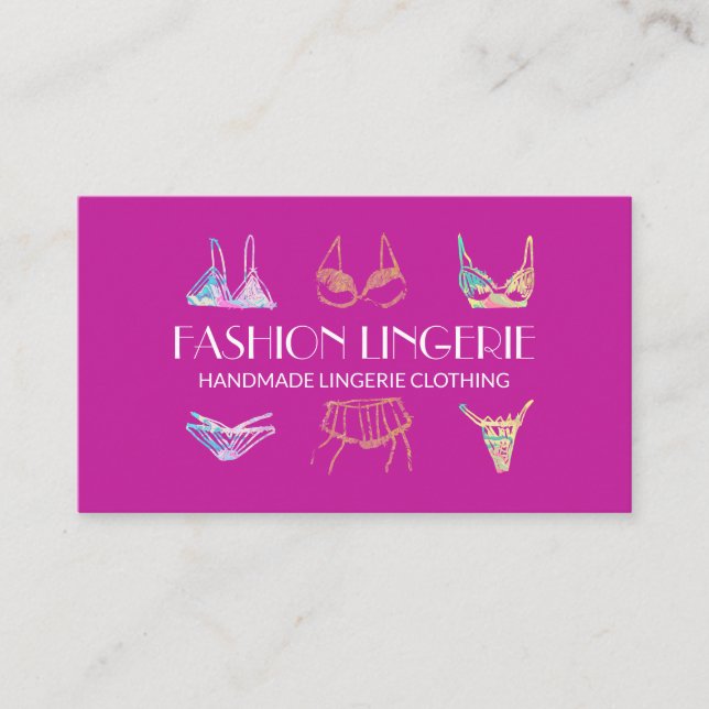 Pink Underwear Girly Shop Fingerie Bekleidung Visitenkarte (Vorderseite)