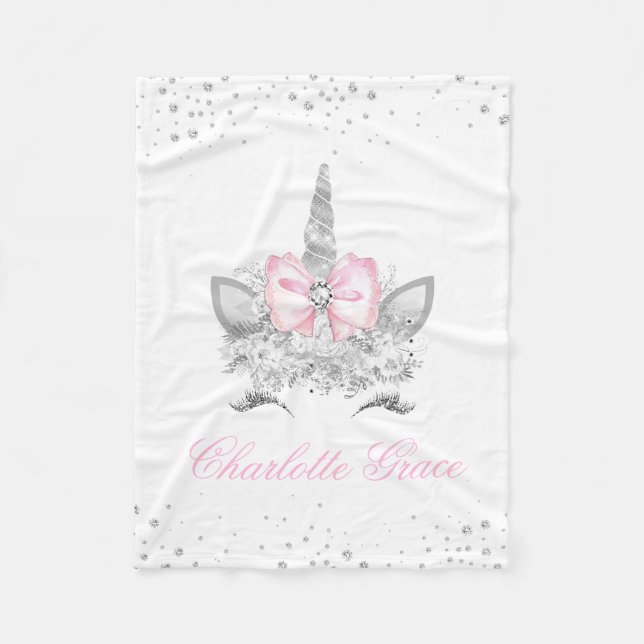 Pink Unicorn Baby Girl Fleecedecke (Vorderseite)