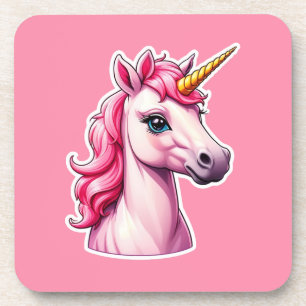 Pink Unicorn Fantasy Getränkeuntersetzer