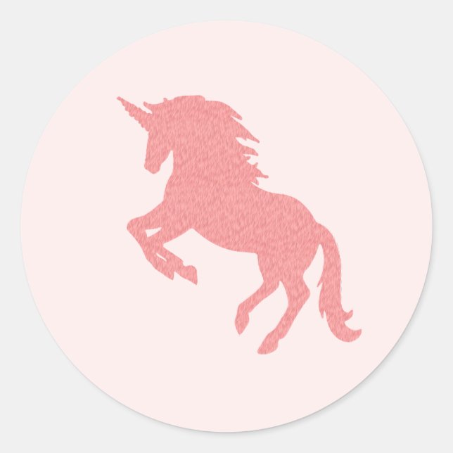 Pink Unicorn Happy Birthday Party Stickers (Vorderseite)