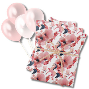 Pink Unicorn Hübsche, florale Niedliche Girls Whim Geschenkpapier Set