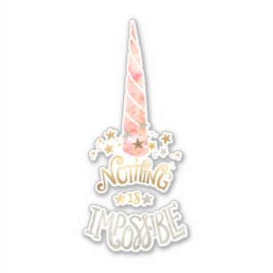 Pink Unicorn Inspiration Zitat Aufkleber