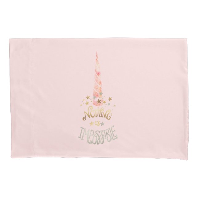 Pink Unicorn Inspiration Zitat Kissenbezug (Vorderseite)