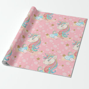 Pink Unicorn Muster Geschenkpapier