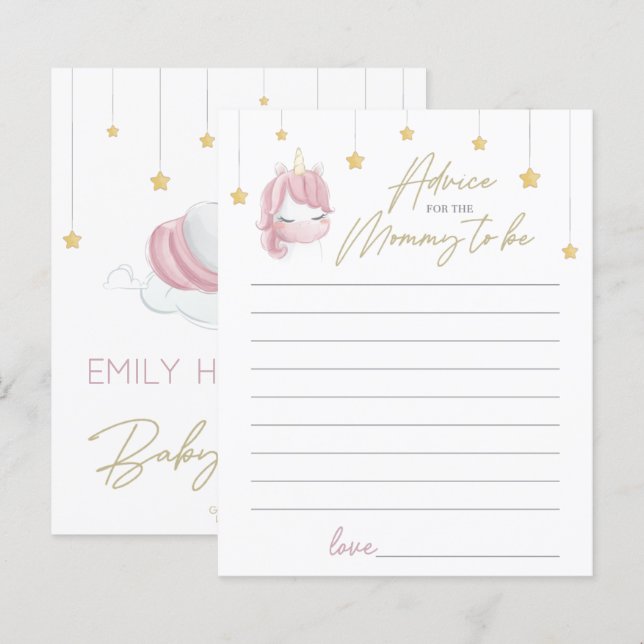 Pink Unicorn Stars Kinderduschempfehlung für Junge (Vorne/Hinten)