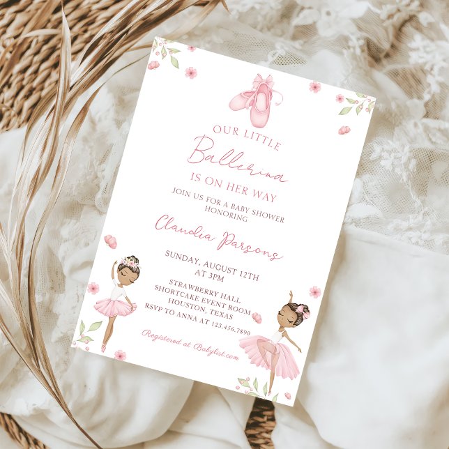 Pink unsere kleine Ballerina Babydusche Einladung (Von Creator hochgeladen)