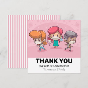 Pink unsere wahren Superhelden   Wertschätzung Dankeskarte