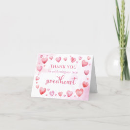 Pink Valentine amour Carte de remerciements d'anni