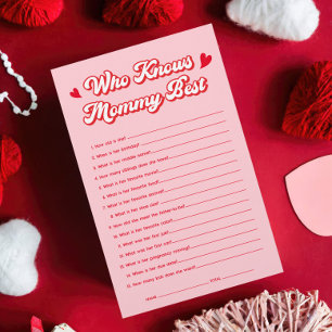 Pink Valentine Baby Shower Game, das Mama kennt