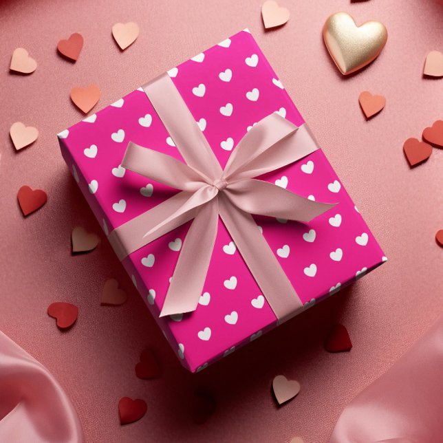 Pink Valentine Hearts Geschenkpapier Set (Von Creator hochgeladen)