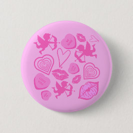 Pink-Valentine-Muster Button