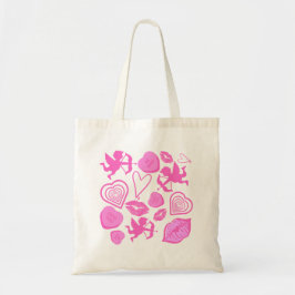 Pink-Valentine-Muster Tragetasche