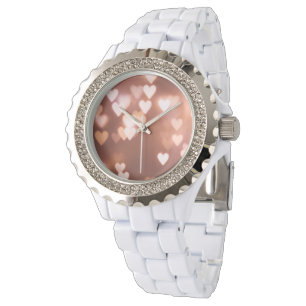 PINK VALENTINE"S DAY HEARTS ARMBANDUHR