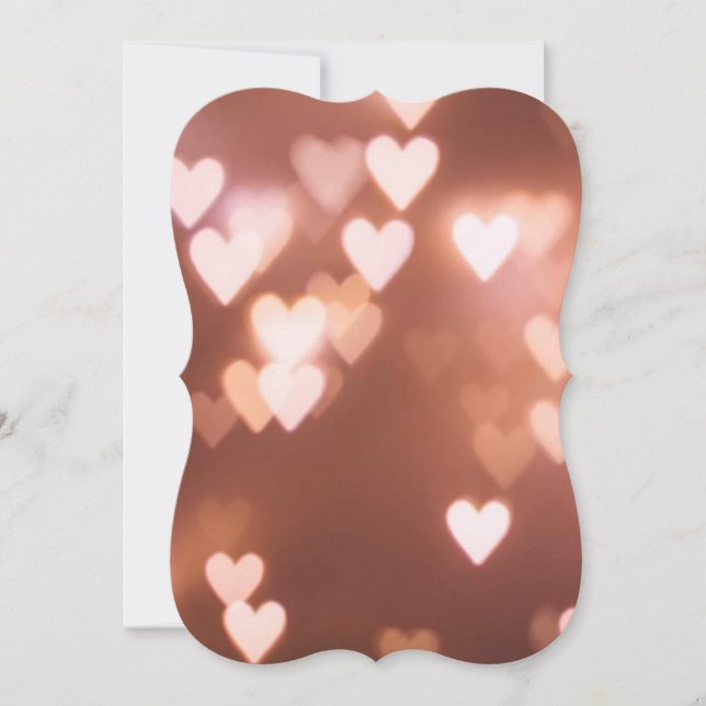 PINK VALENTINE"S DAY HEARTS MITTEILUNGSKARTE (Vorderseite)