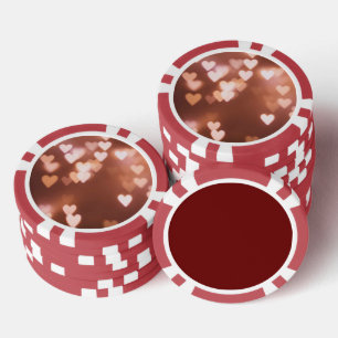 PINK VALENTINE"S DAY HEARTS POKERCHIPS
