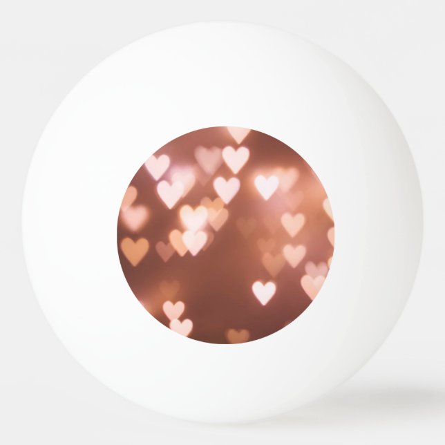PINK VALENTINE"S DAY HEARTS TISCHTENNISBALL (Vorderseite)