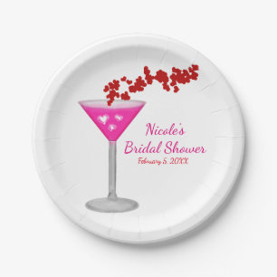 Pink Valentine's Day Cocktail Custom Party Pappteller