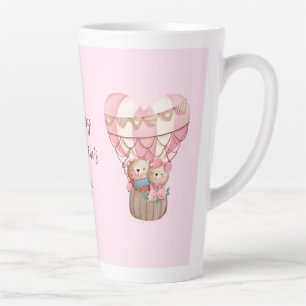 Pink Valentine's Day Teddy Bär Heißluftballon Milchtasse