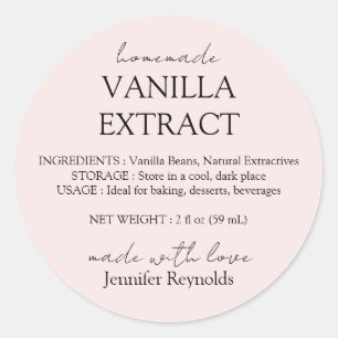 Pink Vanilla Labels mit Anweisungen extrahieren Runder Aufkleber