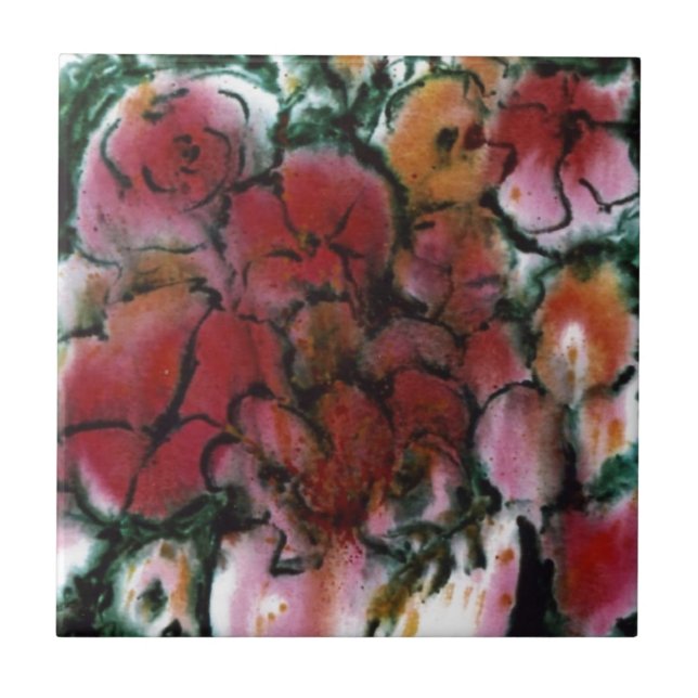 "Pink Vase" Keramik Kitchen Garden Tile Fliese (Vorderseite)