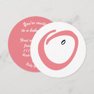 Pink ventre mignon invitation baby shower