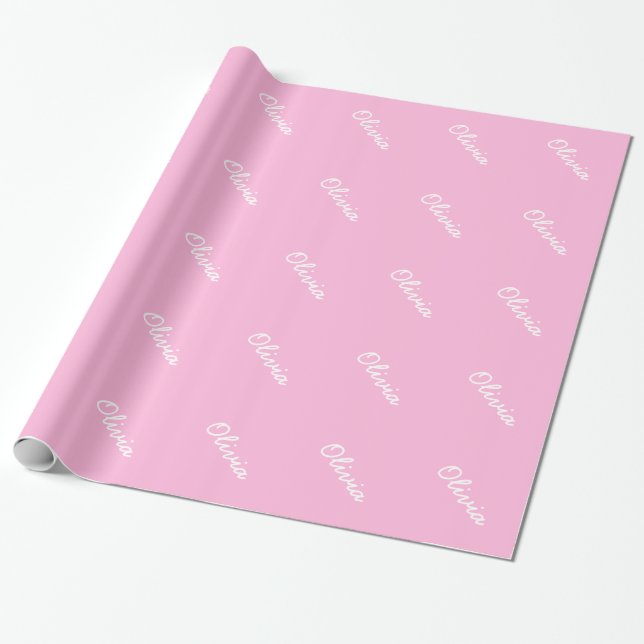 Pink verpacktes Papier mit dem Namen eines kleinen Geschenkpapier (Ungerollt)