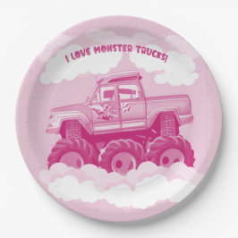 Pink Version I Love Monster Trucks Image Pappteller